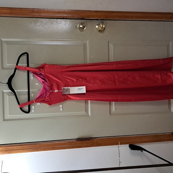 Micas Two-tone Satin Red Dress NWT - Picture 12 of 13